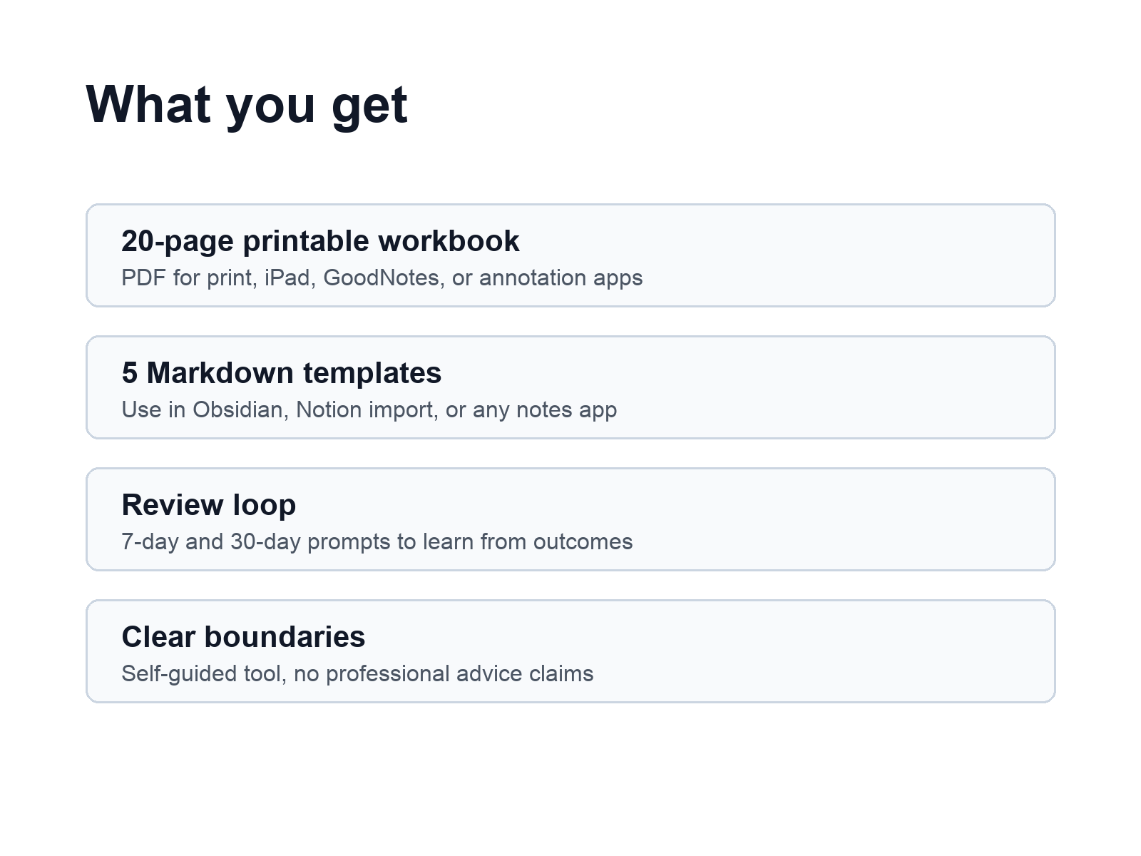 Included files list
